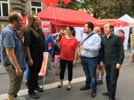 Starke Besetzung am SPD-Pavillion